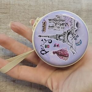 Paris Themed Round Tin Travel Box